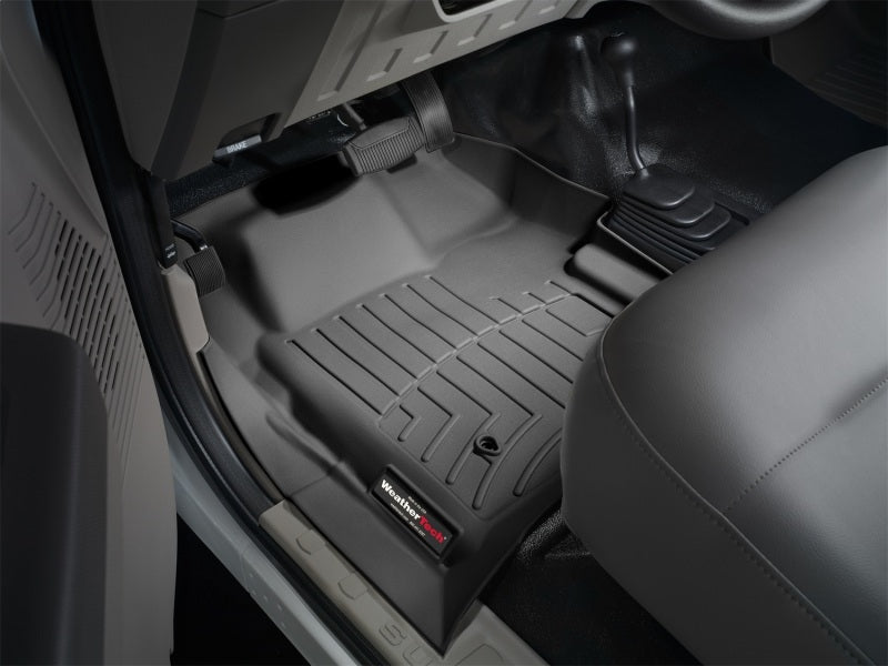 WeatherTech 99-07 Ford F250/F350/F450/F550 Super Duty Regular Cab Front FloorLiner - Black in vehicle interior