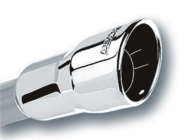 Borla 2.25in Inlet 3.5in Round Rolled Angle Cut Intercooled Outlet x 6.5in Long Embossed Tip for offroad parts