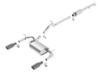 Borla 12-16 Jeep Wrangler 3.6L AT/MT 4DR 4WD S SQ RL AC SR 2.5in 2in TIP 3.5inx3.28in Black Chrome exhaust system parts.