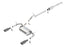 Borla 12-16 Jeep Wrangler 3.6L AT/MT 4DR 4WD S SQ RL AC SR 2.5in 2in TIP 3.5inx3.28in Black Chrome exhaust system parts.