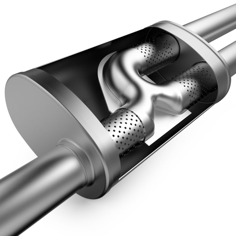MagnaFlow Muffler Mag SS 18X5X8 2.5X2.5/2.5 O close-up view