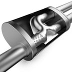 MagnaFlow Muffler Mag SS 18X5X8 2.5X2.25/2.25 close-up view