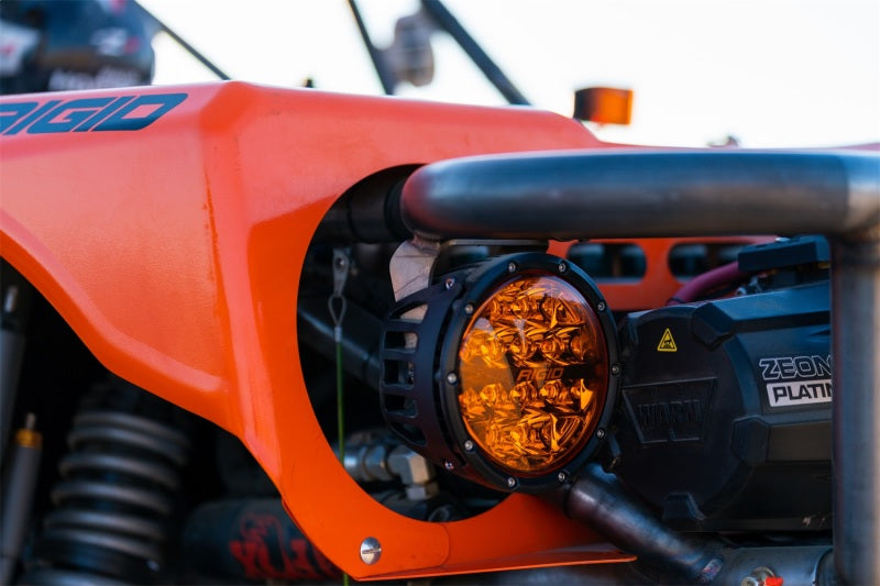 Rigid Industries 360-Series 6in SAE Fog w/ Amber PRO Lens - White (Pair) on off-road vehicle