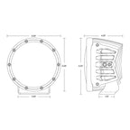 Rigid Industries 360-Series Laser 6in Amber Backlight dimensions