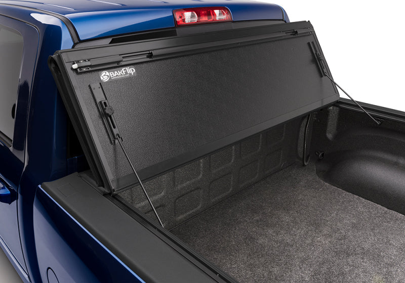 BAK 12-18 Ram 1500 (19-20 Classic Only) / 12-20 2500/3500 6ft 4in Bed BAKFlip G2 truck bed cover opened view