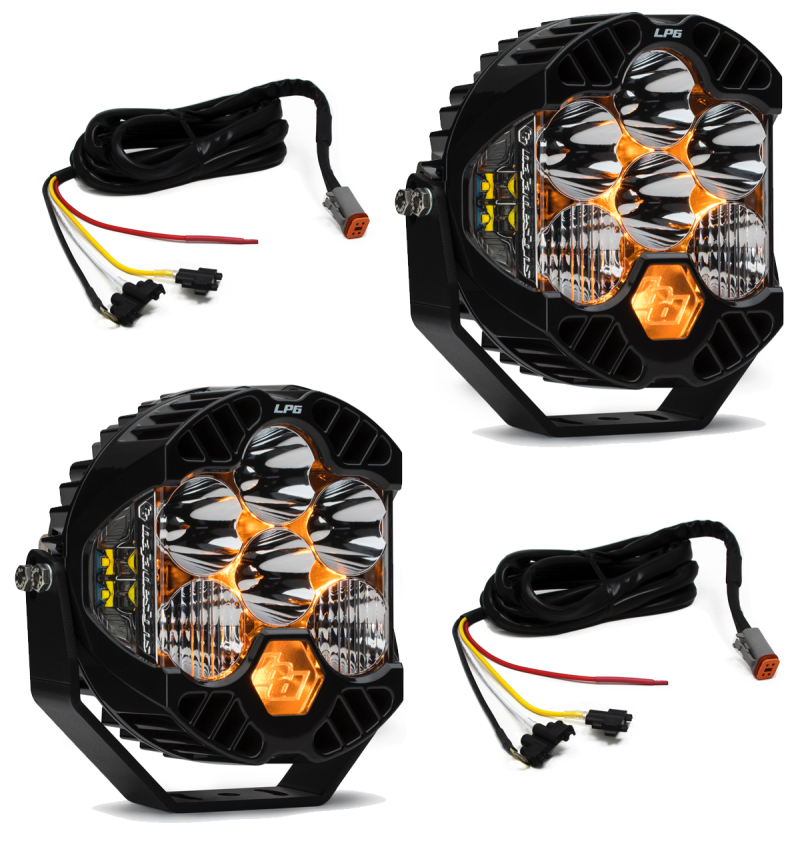 Baja Designs Jeep JL/JT Rubicon Steel Bumper LED Light Kit LP6 w/Upfitter - offroad lighting for Jeep Gladiator