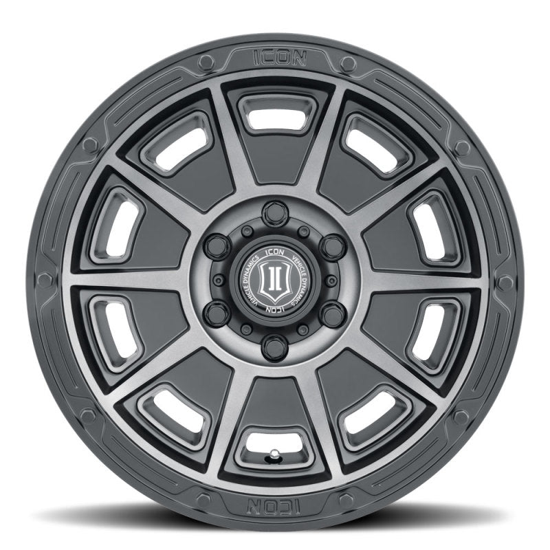 ICON Victory 17x8.5 6x120 0mm Offset 4.75in BS Smoked Satin Black Tint Wheel Secondary image