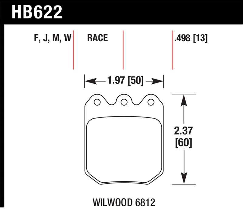 Hawk Wilwood DLS 6812 DTC-30 Brake Pads Secondary image
