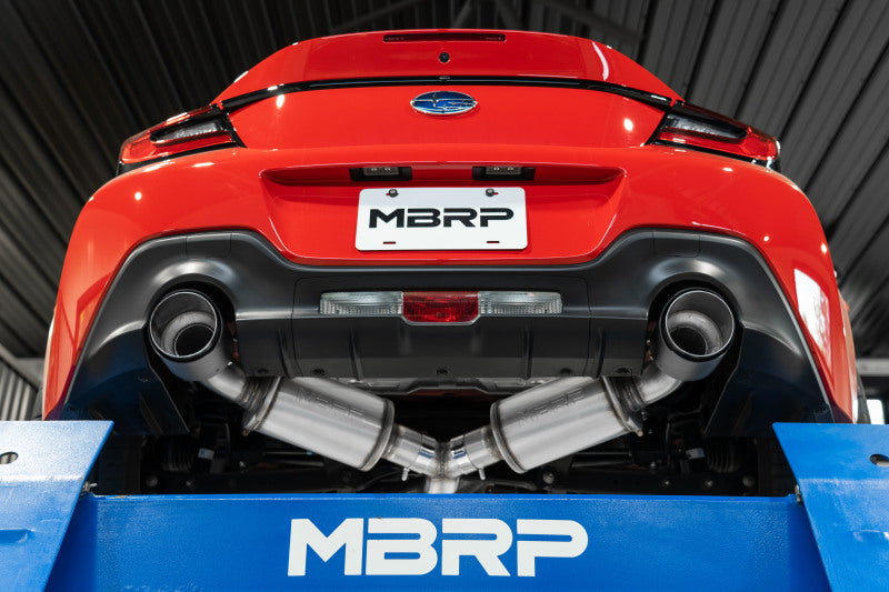 MBRP 13-16 Subaru BRZ 2.0L/ 2.4L 3in Dual Split Rear Cat Back w/CF Tips- T304 Secondary image