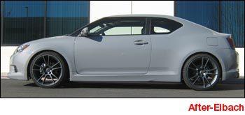 Eibach Sportline Kit for 11 Ford Mustang Convertible 3.7L-V6/5.OL-V8 installed on a sleek car with aftermarket wheels.