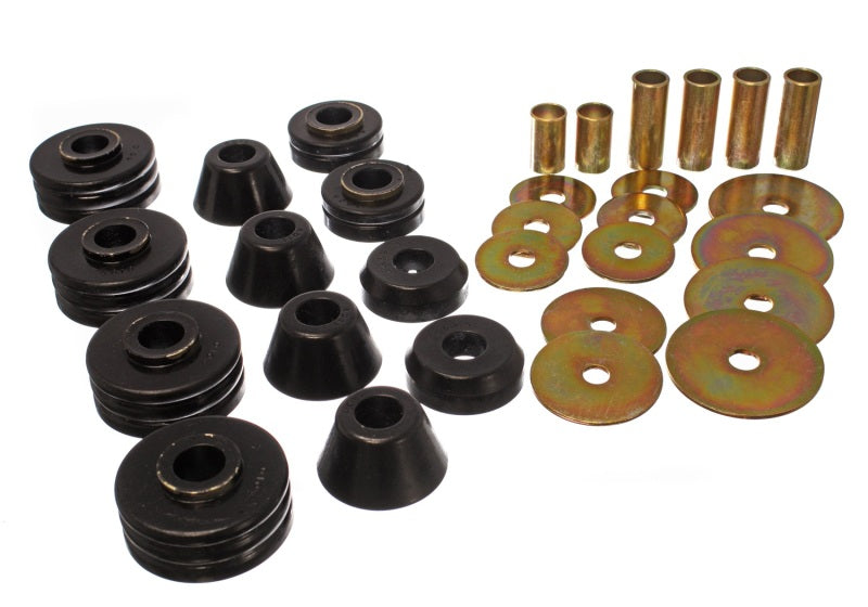 Energy Suspension 73-80 GM 1/2 Ton C-10/C1500 Pick Up 2WD Black Body (Cab) Mount Set parts for offroad truck upgrades.