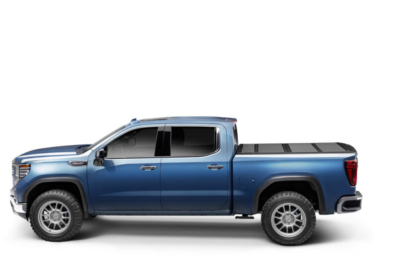 BAK 2020 Chevy Silverado 2500/3500 HD 8ft Bed BAKFlip MX4 Matte Finish on blue truck
