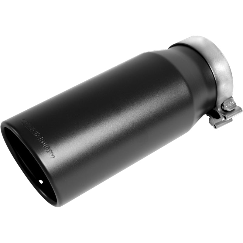 MagnaFlow Tip Stainless Black Coated Single Wall Round Single Outlet 6in Dia 5in Inlet 13in L Secondary image