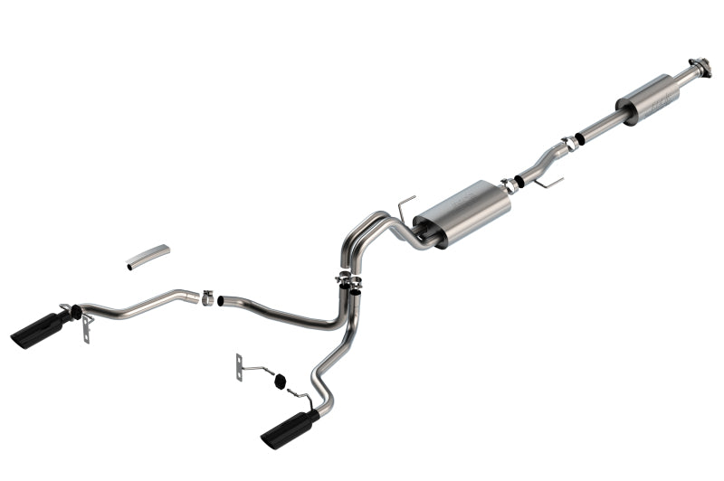 Borla F-150 2021 5.0L 4dr CC SB EC STB Lariat/KR/Pltm/LTD 3/2.25 SRE Cat-Back Touring Black CHR Tips exhaust system