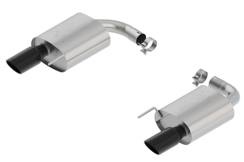 Borla Atak S Rear Section 15-17 Ford Mustang GT 5.0L V8 MT/AT 2.5in pipe 4in tip (Black Chrome) exhaust system