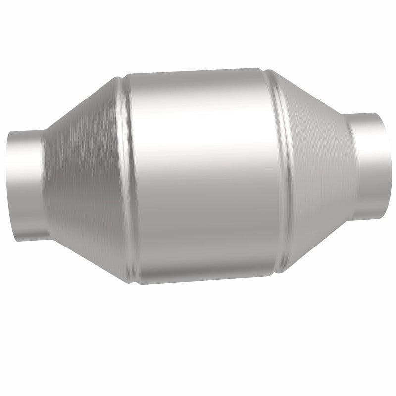 MagnaFlow Conv Univ 2.5in Inlet/Outlet Center/Center Round 3in Body L x 5in W x 8.75in Overall L silver catalytic converter