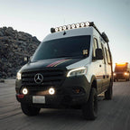 KC HiLiTES Gravity Titan LED 6in. - Pair Pack (SAE Driving Beam) installed on a custom van for offroad lighting.