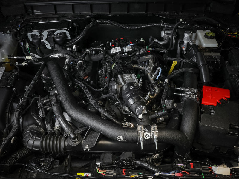 aFe 21-22 Ford Bronco V6-2.7Ltt BladeRunner Alum Hot Charge Pipe - Black Secondary image