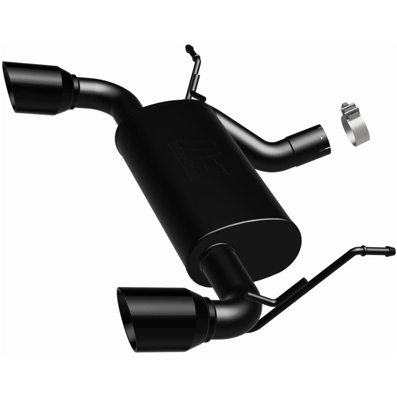 MagnaFlow 07-17 Jeep Wrangler JK 3.8/3.6L Dual Split Rear Exit Black Axle-Back Exhaust for offroad performance upgrades