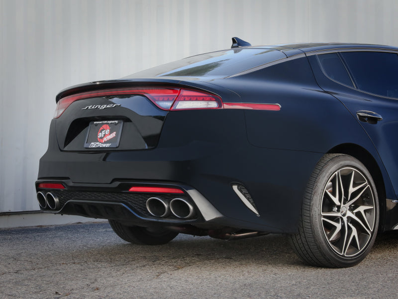 aFe 22-23 Kia Stinger L4-2.5L Turbo Gemini XV 3in to Dual 2-1/2in Cat-Back Exhaust System w/ Cut-Out Secondary image