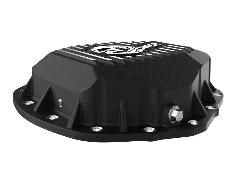 aFe 2020 Chevrolet Silverado 2500 HD Rear Differential Cover Black ; Pro Series w/ Machined Fins Secondary image