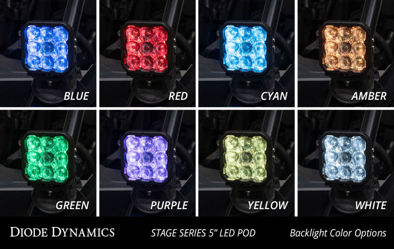Diode Dynamics 20-Present Polaris RZR A-Pillar LED Pod Kit SS5 Sport - White Combo Secondary image