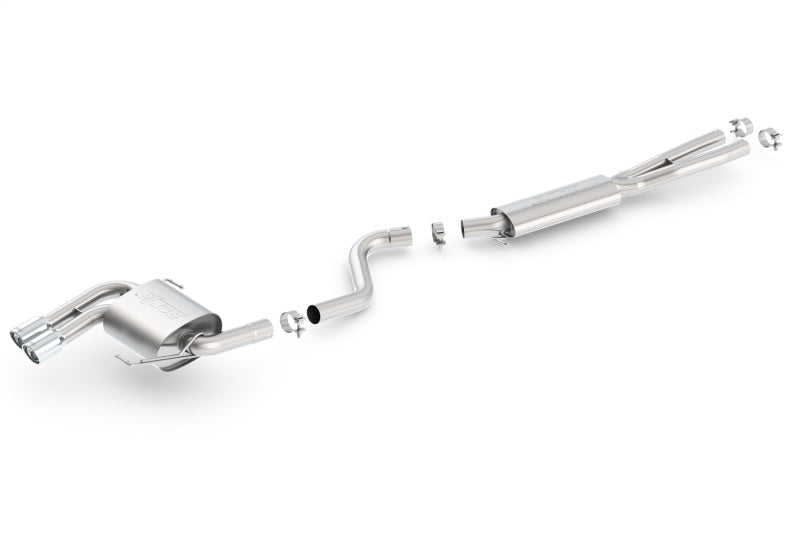 Borla 08-12 BMW 328i Sdm E90 2.0L RWD Dual Left Rear Exit Touring Cat-Back Exhaust system components Main image