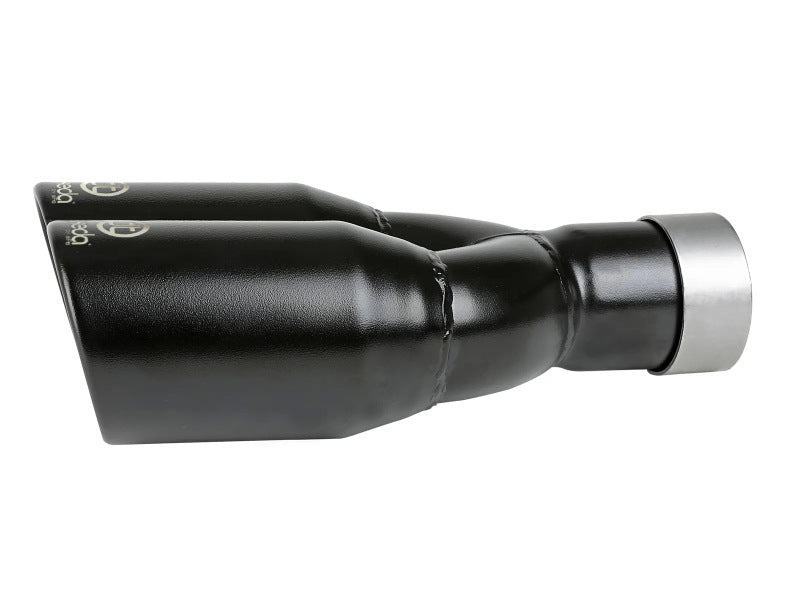 aFe Takeda 304 Stainless Steel Clamp-on Exhaust Tip Black 2-1/2ininlet x 3-1/2in Outlet X 12in L Secondary image