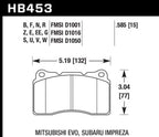 Hawk ER-1 Front Motorsport Brake Pads 03-06 Evo / 04-09 STi / 10+ Camaro SS (Brembo) dimensions for offroad parts
