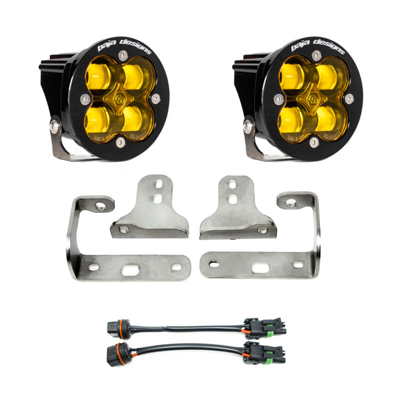 Baja Designs 2018+ Wrangler JL Rubicon Sport Fog Light Pocket Kit - Amber for offroad lighting and electrical upgrades.