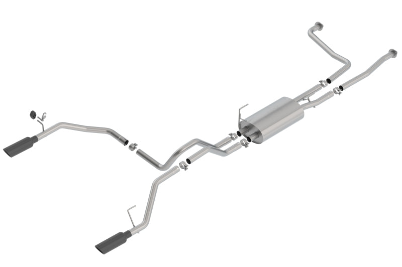 Borla 16-19 Nissan Titan 5.6L V8 2WD/4WD S-Type Catback Exhaust - Black Chrome Tips Main image