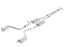 Borla 15-16 Dodge Charger 3.6L V6 ATAK Cat Back Exhaust (Uses Factory Valence) in silver stainless steel.