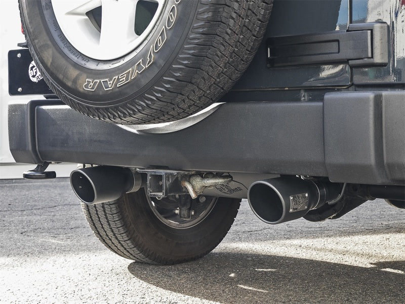aFe Rebel Series 2.5in 409 SS Axle-Back Exhaust w/ Black Tips 2007+ Jeep Wrangler (JK) V6 3.6L/3.8L Secondary image