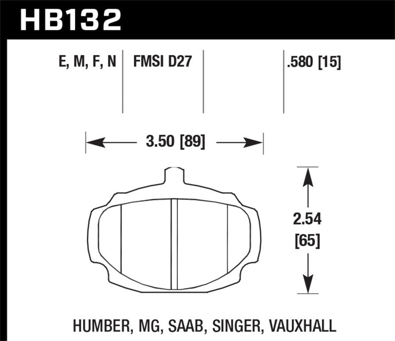 Hawk 67-80 MGB / 67-74 MGB GT Blue 9012 Race Front Brake Pads Secondary image