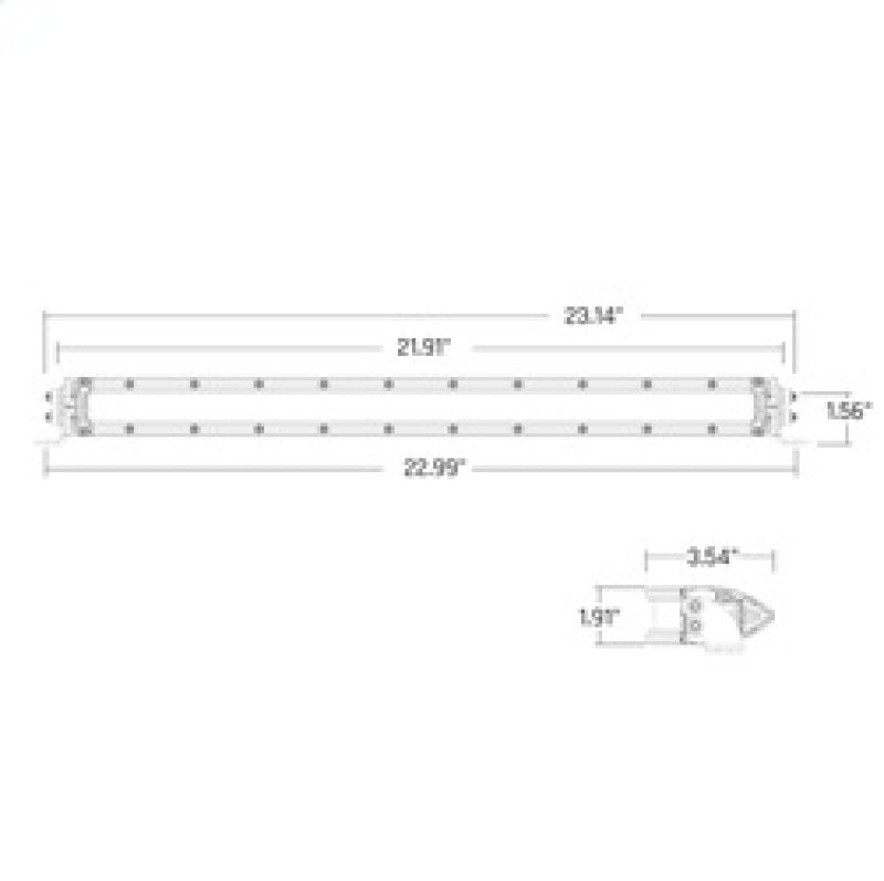 Rigid Industries SR-Series 20in SAE Driving Light Amber dimensions for offroad lighting and electrical