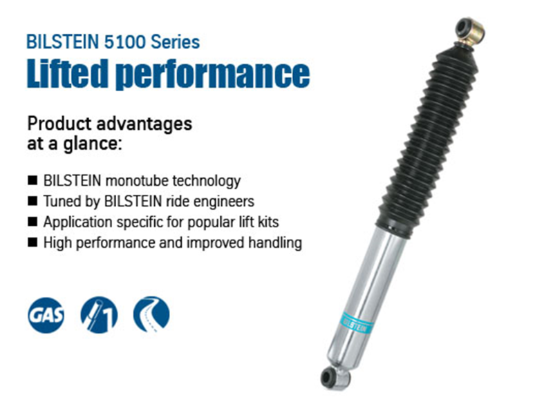 Bilstein 5100 Series 17-19 Nissan Titan Front 46mm Monotube Shock Absorber for offroad performance upgrades