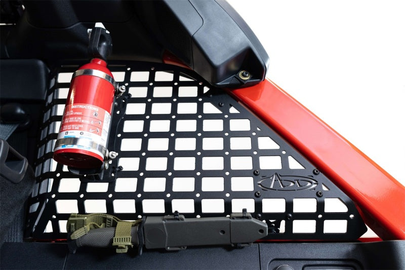 Addictive Desert Designs21-23 Ford Bronco & Bronco Raptor Rear Window Molle Storage Panels with fire extinguisher