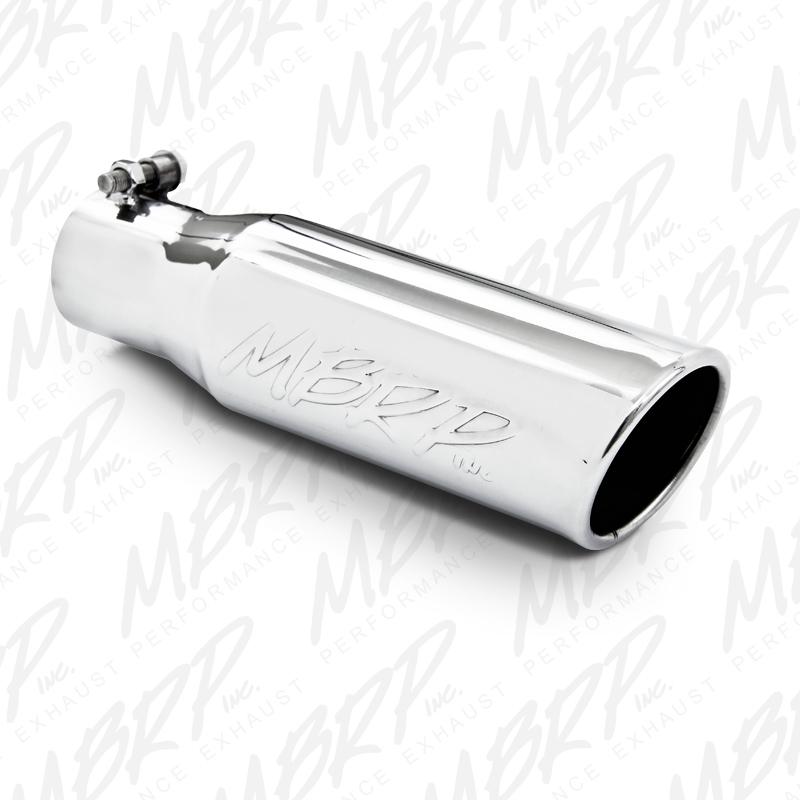 MBRP Universal Tip 3in O.D. Angled Rolled End 2 inlet 10 length Secondary image