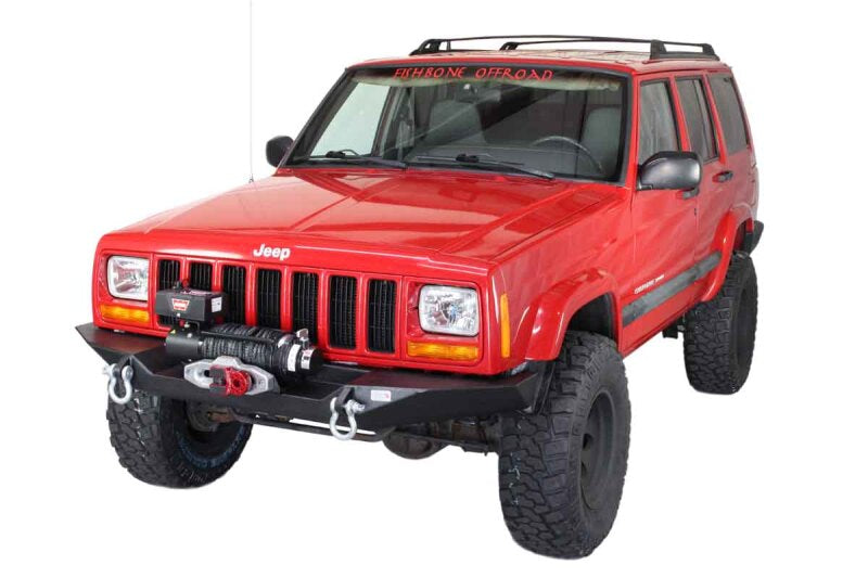Fishbone Offroad Cherokee XJ Front Winch Bumper W/O Grille Guard Bullhead Steel - Blk Txtrd Pwdrcoat Secondary image