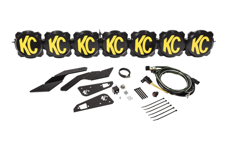 KC HiLiTES Can-Am X3 45in. Pro6 Gravity LED 7-Light 140w Combo Beam Overhead Light Bar System components. Main image