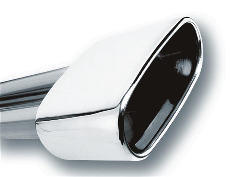 Borla 2.5in Inlet 6.69in x 3in Rectangular Rolled Angle Cut Single Inlet x 5.63in Long Exhaust Tip for trucks and offroad vehicles. Main image