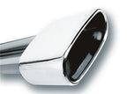 Borla 2.5in Inlet 6.69in x 3in Rectangular Rolled Angle Cut Single Inlet x 5.63in Long Exhaust Tip for trucks and offroad vehicles.