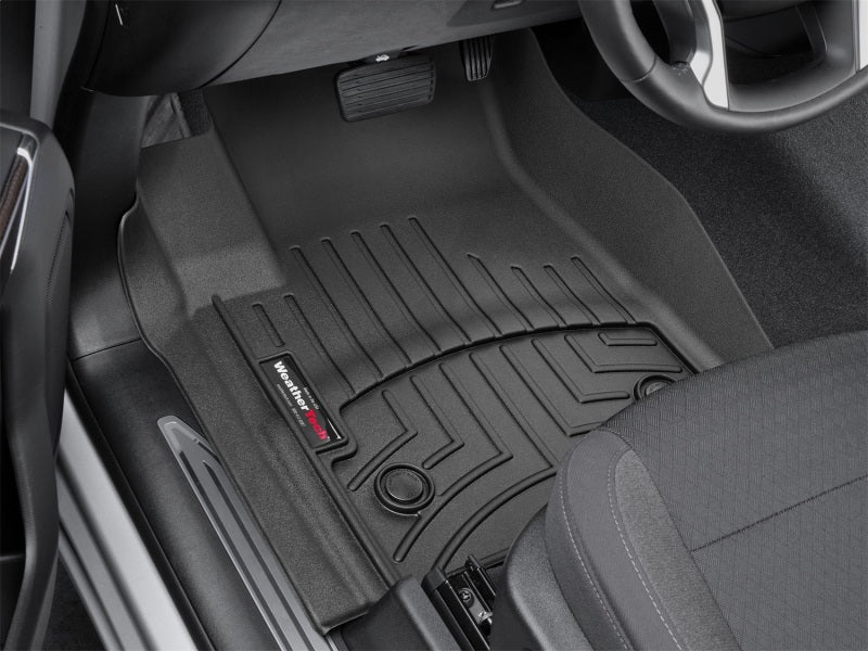 WeatherTech 2019+ Chevrolet Silverado 1500 Crew Cab Front FloorLiner - Black for enhanced interior protection and fit.