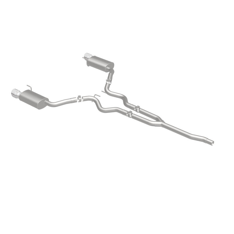 MagnaFlow Cat Back, SS, 2.5in, Street, Dual Split Polished 4.5in Tips 2015 Ford Mustang Ecoboost exhaust system image