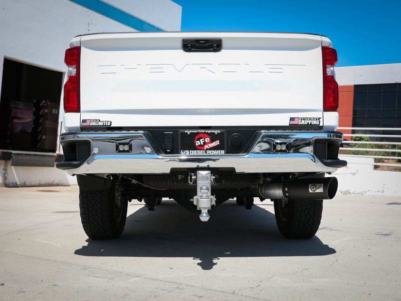aFe Large Bore-HD 5 IN 409 SS DPF-Back Exhaust System w/Black Tip 20-21 GM Truck V8-6.6L Secondary image