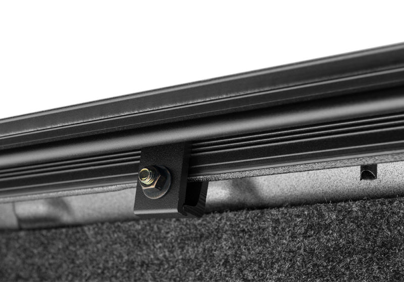 BAK 19-21 Chevy Silverado/GM Sierra Revolver X4s 5.10ft Bed Cover close-up of mounting hardware