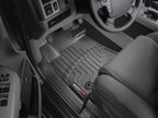 WeatherTech 12-21 Toyota Tundra Front FloorLiner - Black installed in a truck interior.