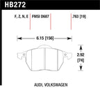 Hawk 00-06 Audi TT/00-06 TT Quattro 1.8L / 99-04 VW Golf GTI 2.8L Blue 9012 Race Front Brake Pads specifications