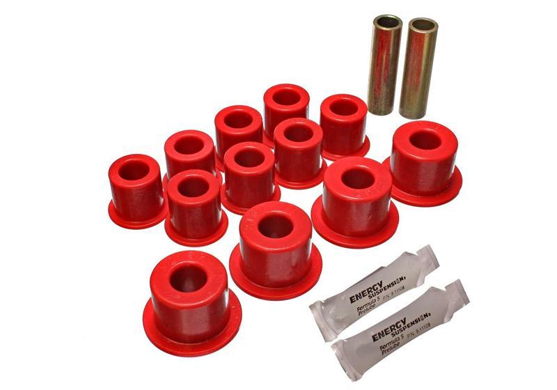 Energy Suspension 80-86 Nissan 720 & Hardbody Pickup 2WD Red Rear Leaf Spring Bushing Set for performance offroad parts.