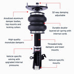 Air Lift Performance 15-21 Subaru WRX (VA) Front Air Suspension Kit components, elevated off road parts.